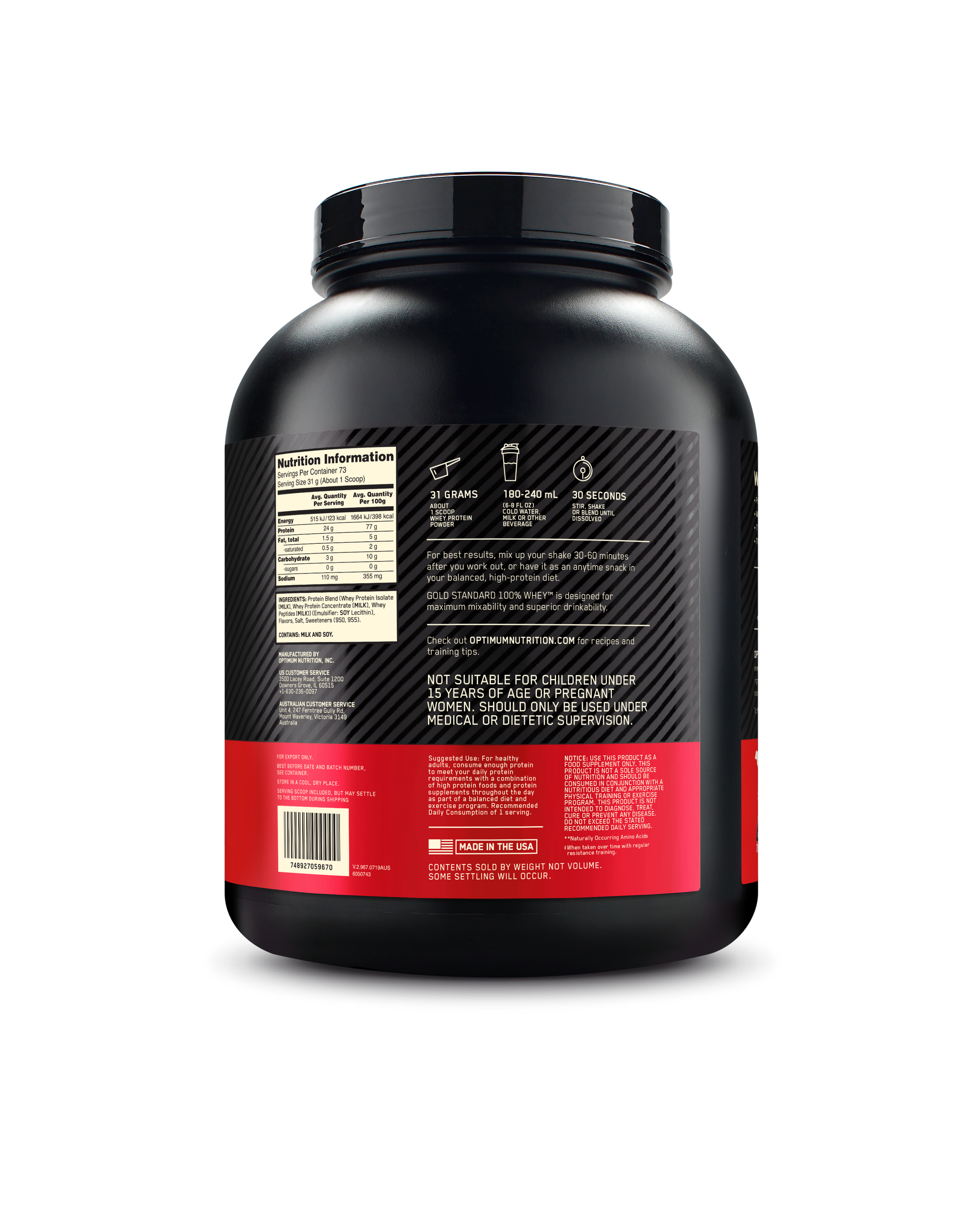 Gold Standard 100% Whey by Optimum Nutrition - Sardo Nutrition