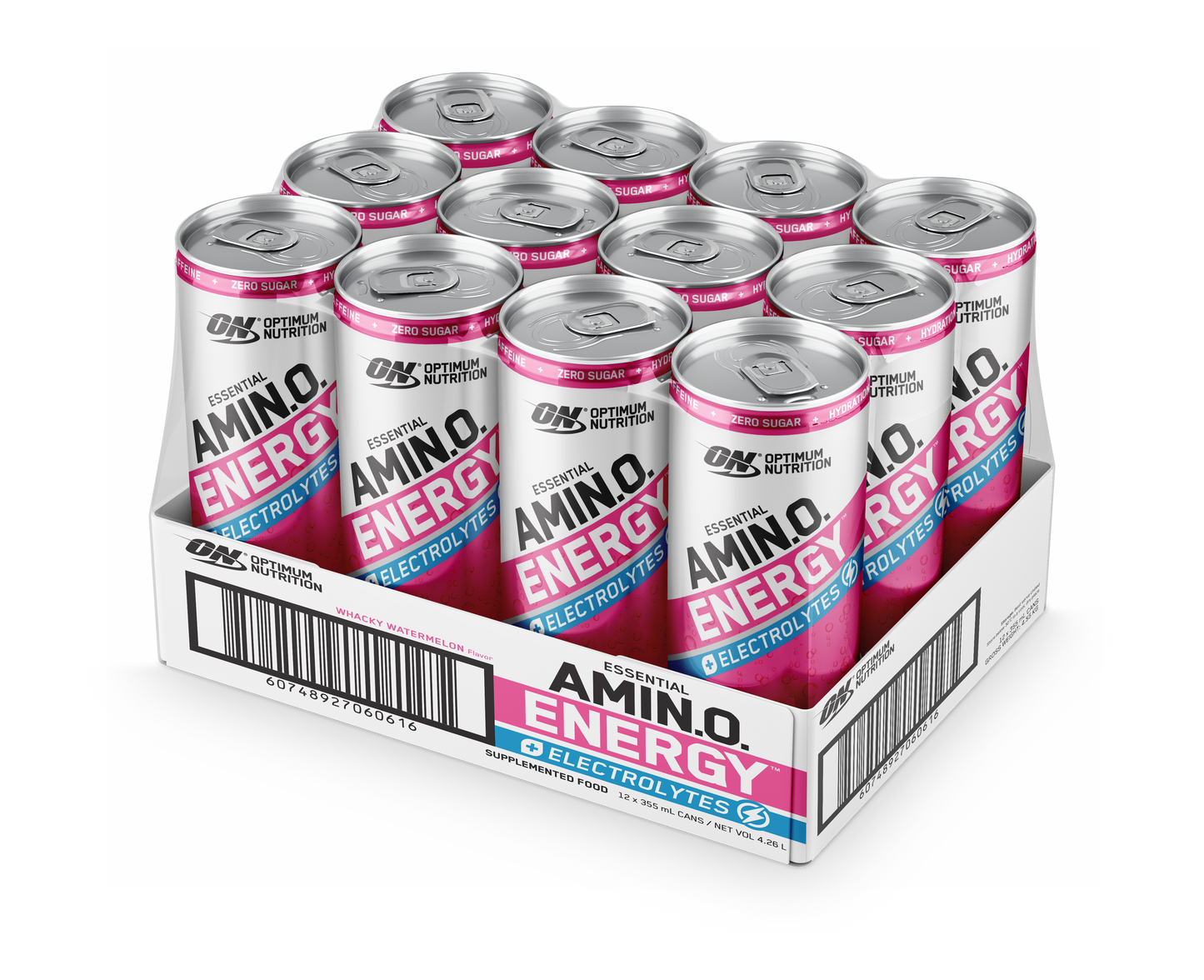 Amino Energy + Electrolytes Sparkling RTD by Optimum Nutrition (Box of 12 Cans)